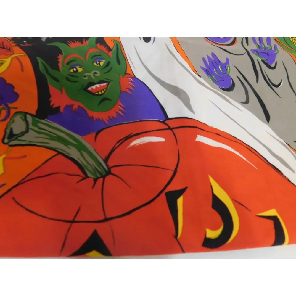 Vintage Accessory Street Halloween Scarf Pumpkin Witch Ghost Spider - Picture 10 of 10